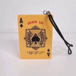 Vintage Golden Sky Playing Card Radio AM Solid State